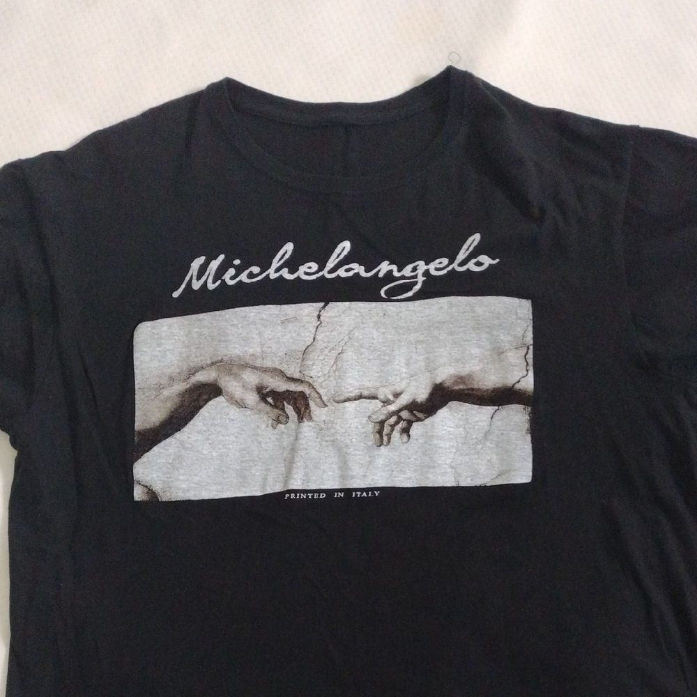 Michelangelo Black Graphic T-Shirt
